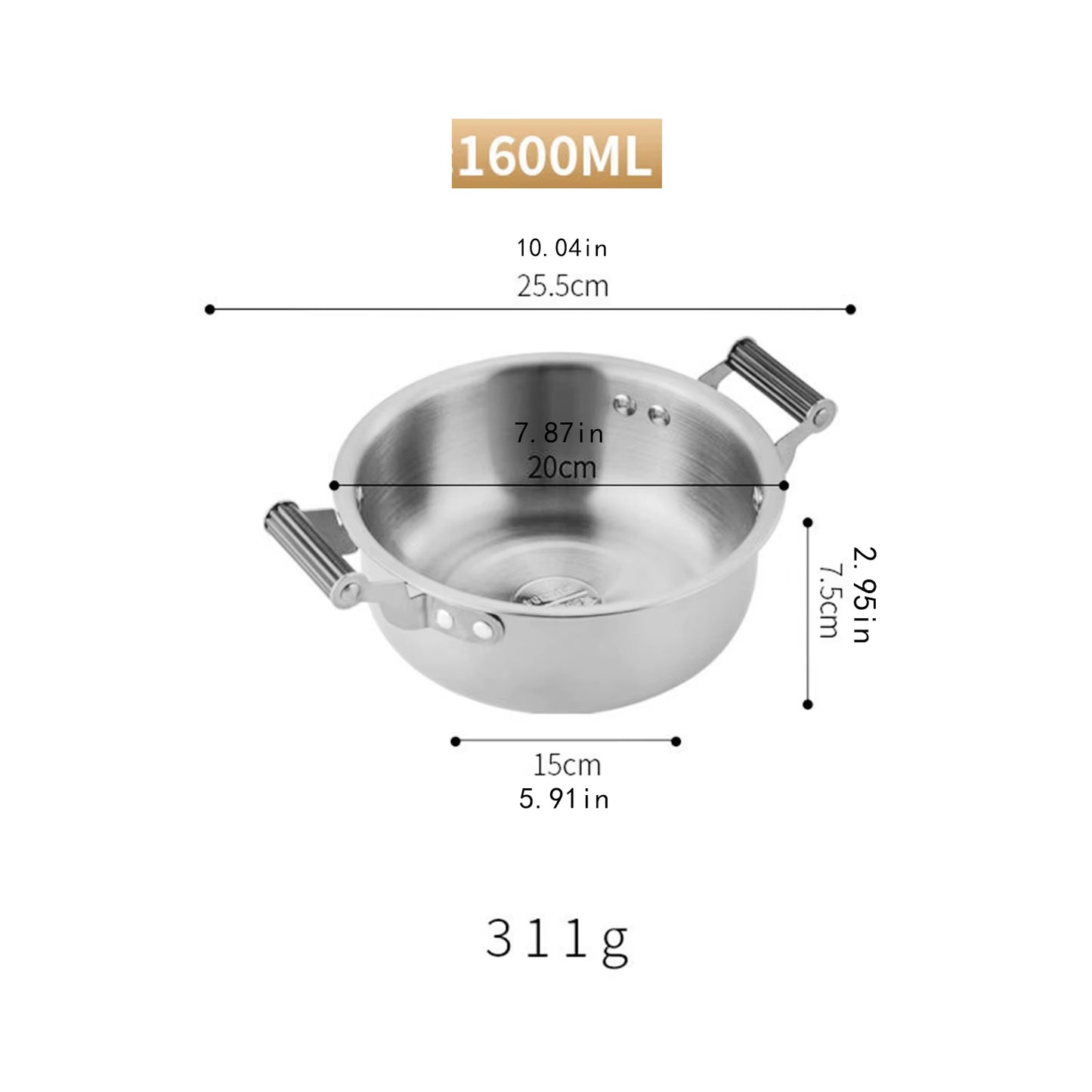 Korean Ramen Pot Multipurpose Fast Heating Double Ear Stockpot Pan Dry Pots Household Seafood Pot Instant Noodle Pot