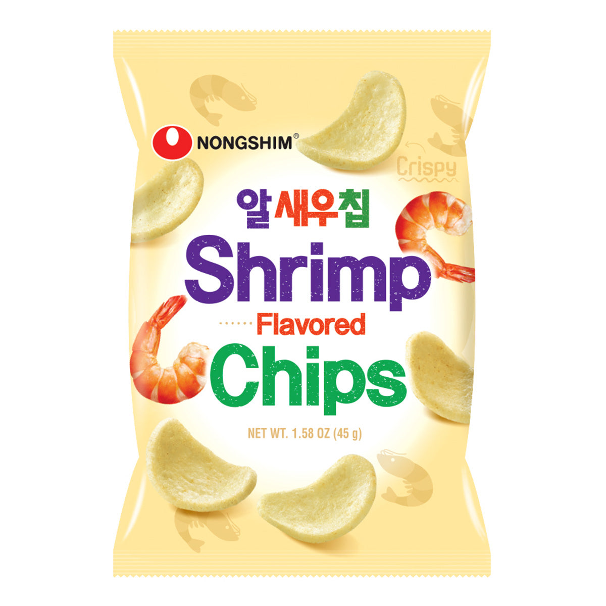 Nongshim Shrimp Flavored Chips β Light & Crunchy Seafood Snack (4-Pack) | Savory Korean Favorite