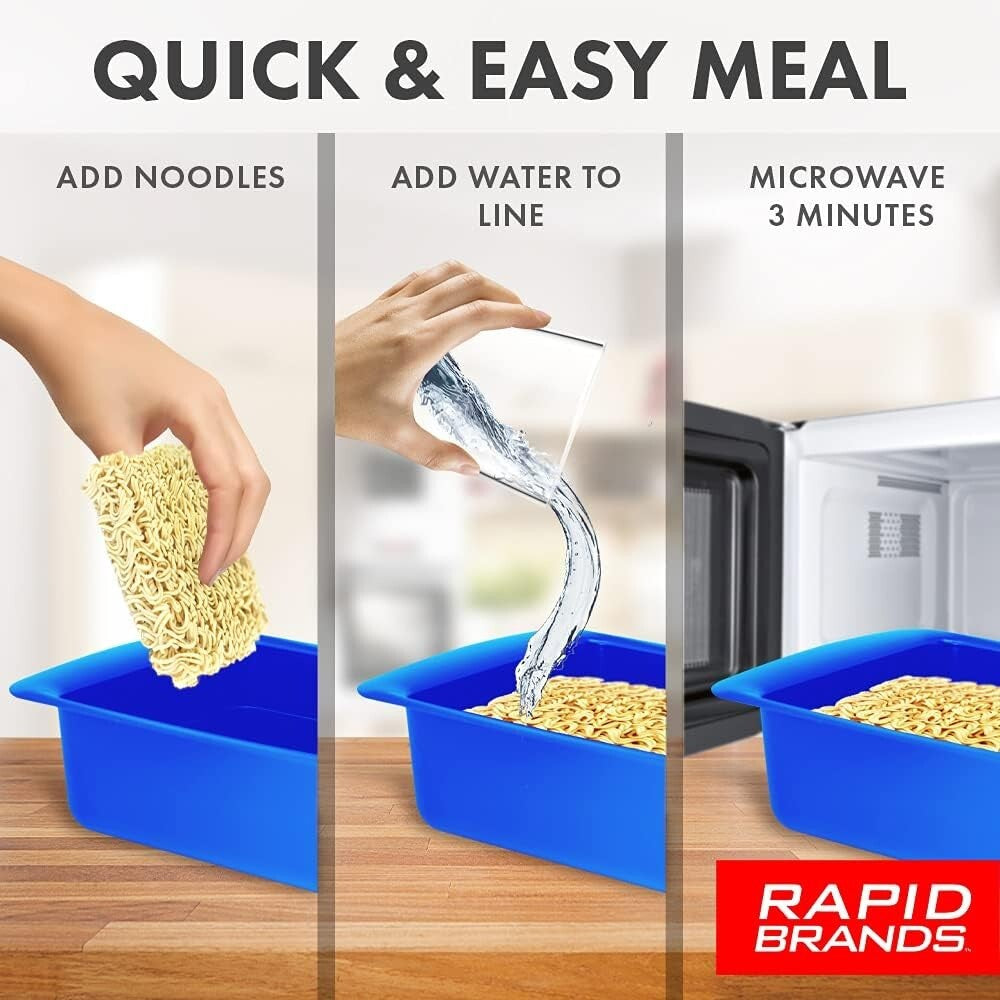 Rapid Ramen Cooker Microwave Ramen 3 Minutes BPA Free Dishwasher Safe Red