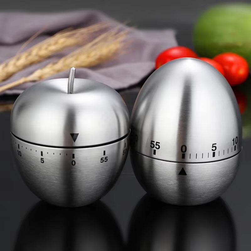Cooking Tools Kitchen Timer Stainless Steel Egg 60 Minutes Mechanical Alarm Time Clock Counting Cute Kitchen Egg Timer
