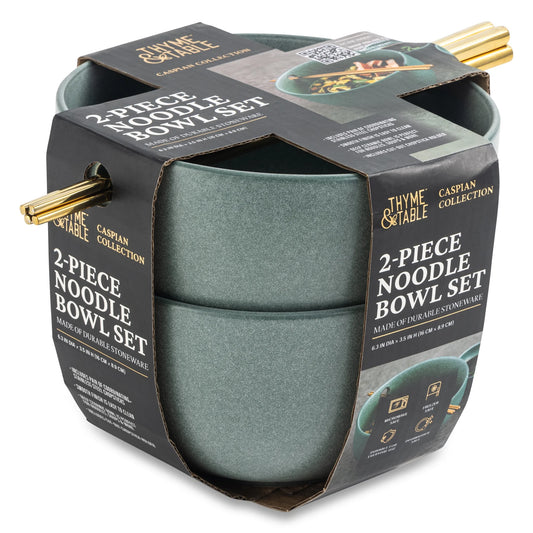 Caspian Collection, 2 Pack Ramen Bowl Set with Chopsticks