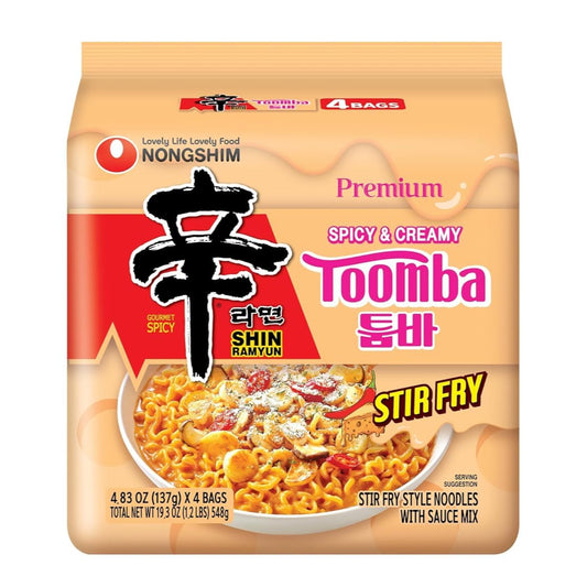 Nongshim Shin Ramyun Toomba – Creamy Korean-Italian Fusion Ramen with a Spicy Kick (4 pack)