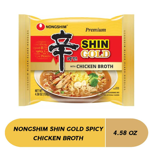 Nongshim Shin Gold – Premium Korean Ramen with Rich Chicken Bone Broth (4 pack)