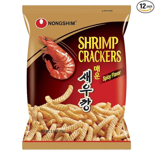 Nongshim Shrimp Crackers – Spicy Flavor (4-Pack) | Bold, Crunchy, and Addictively Good