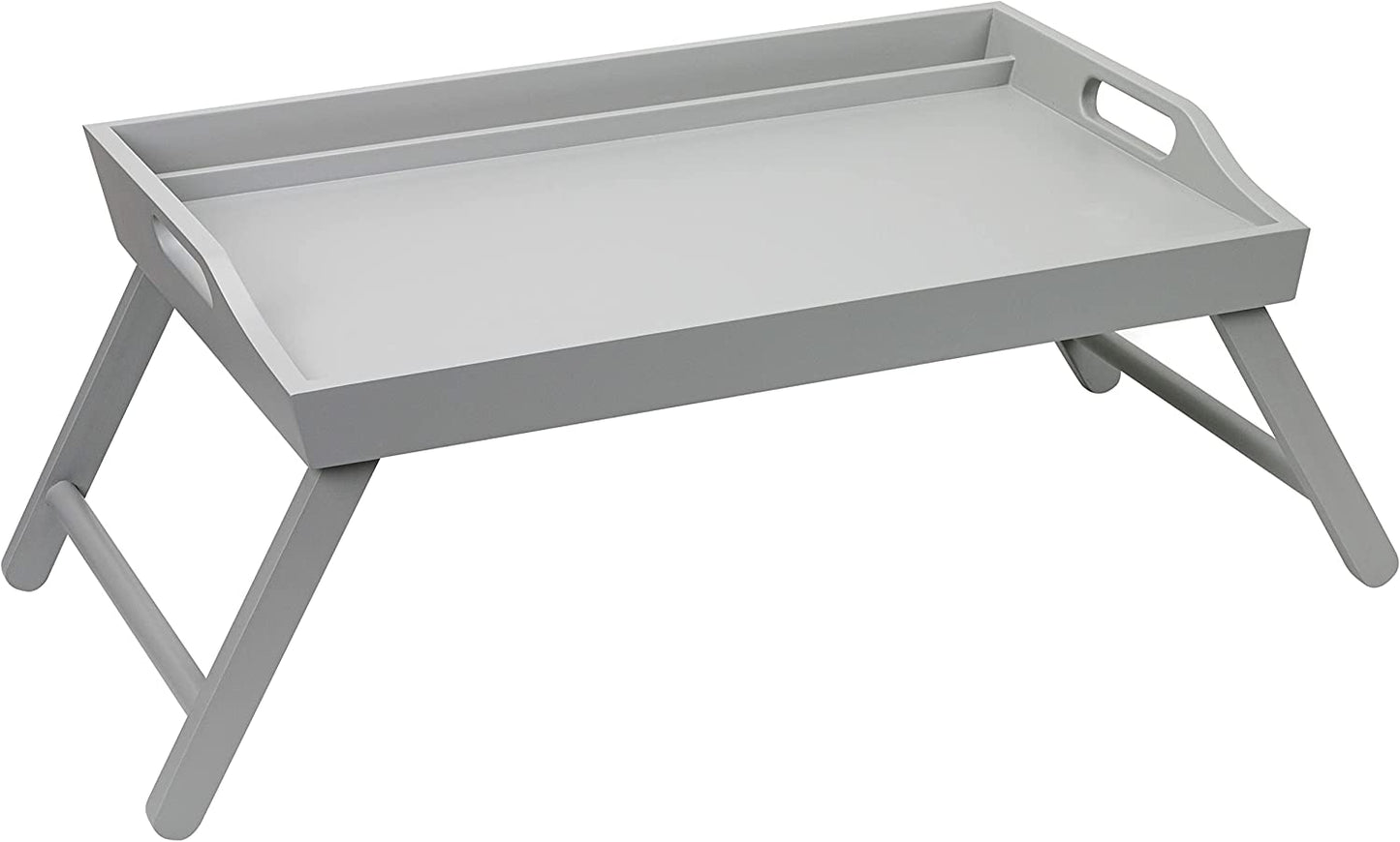 Extra Large Wood Bed Tray, Lap Tray, Lap Desk with Phone Holder - Fits up to 17.3 Inch Laptops and Most Tablets - Calming Gray - Style No. 78105