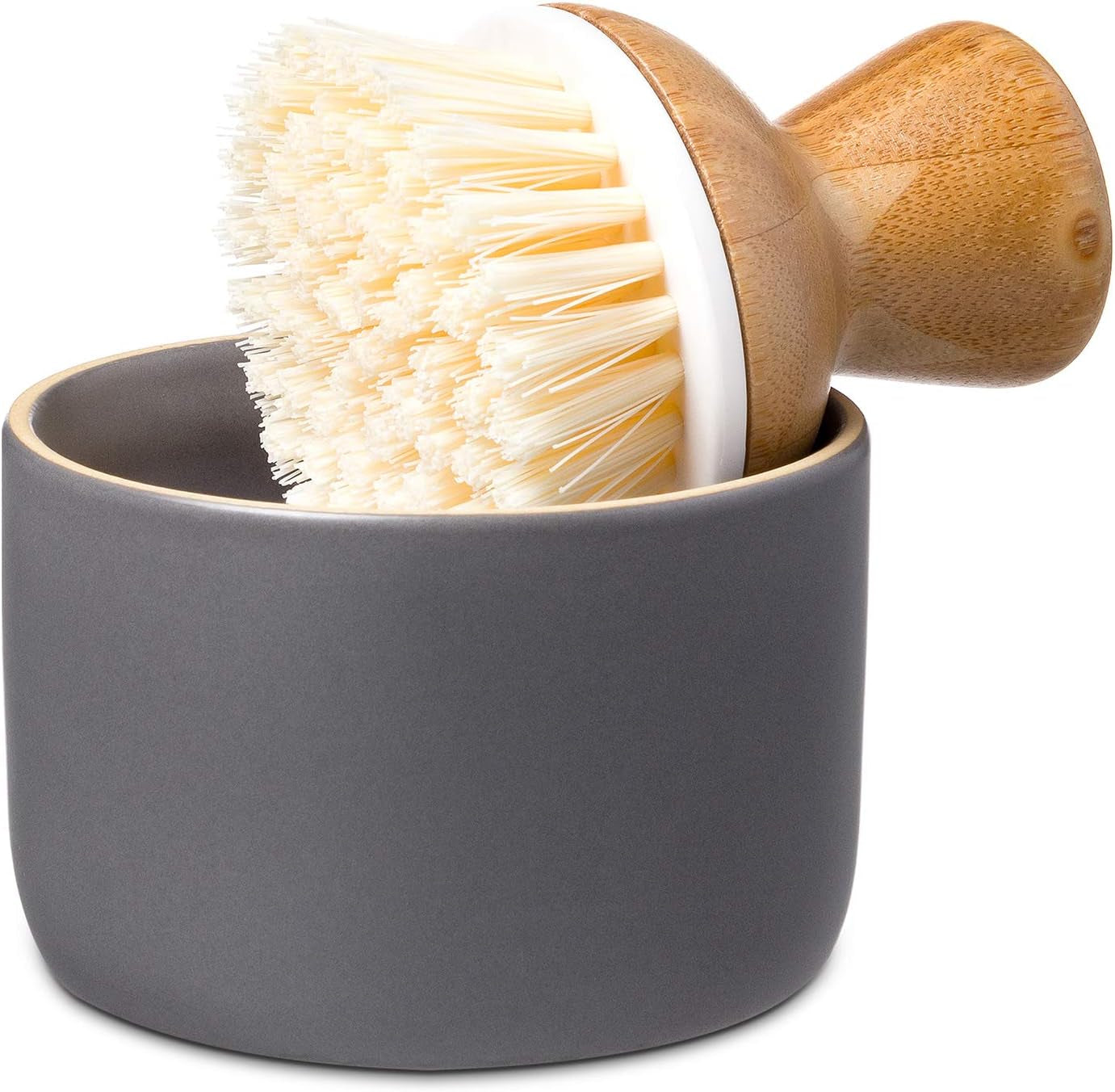 Bubble Up, Brush + Dispenser, Gray