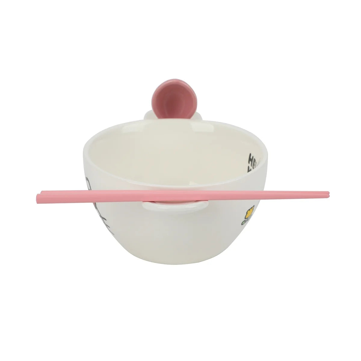 Hello Kitty Sanrio Enjoy the Little Things Ceramic Ramen Bowl with Spoon & Chopsticks