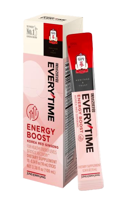 Boost Your Health & Energy With Korean Ginseng! Evreytime Energy Boost (10p) & Red Ginseng Extract Tea (25p) Combo