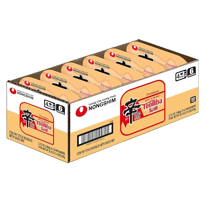 Nongshim Shin Ramyun ToomBa Stir-Fry Bowl (Square) β Creamy & Spicy Korean Ramen Fusion (6 Pack)