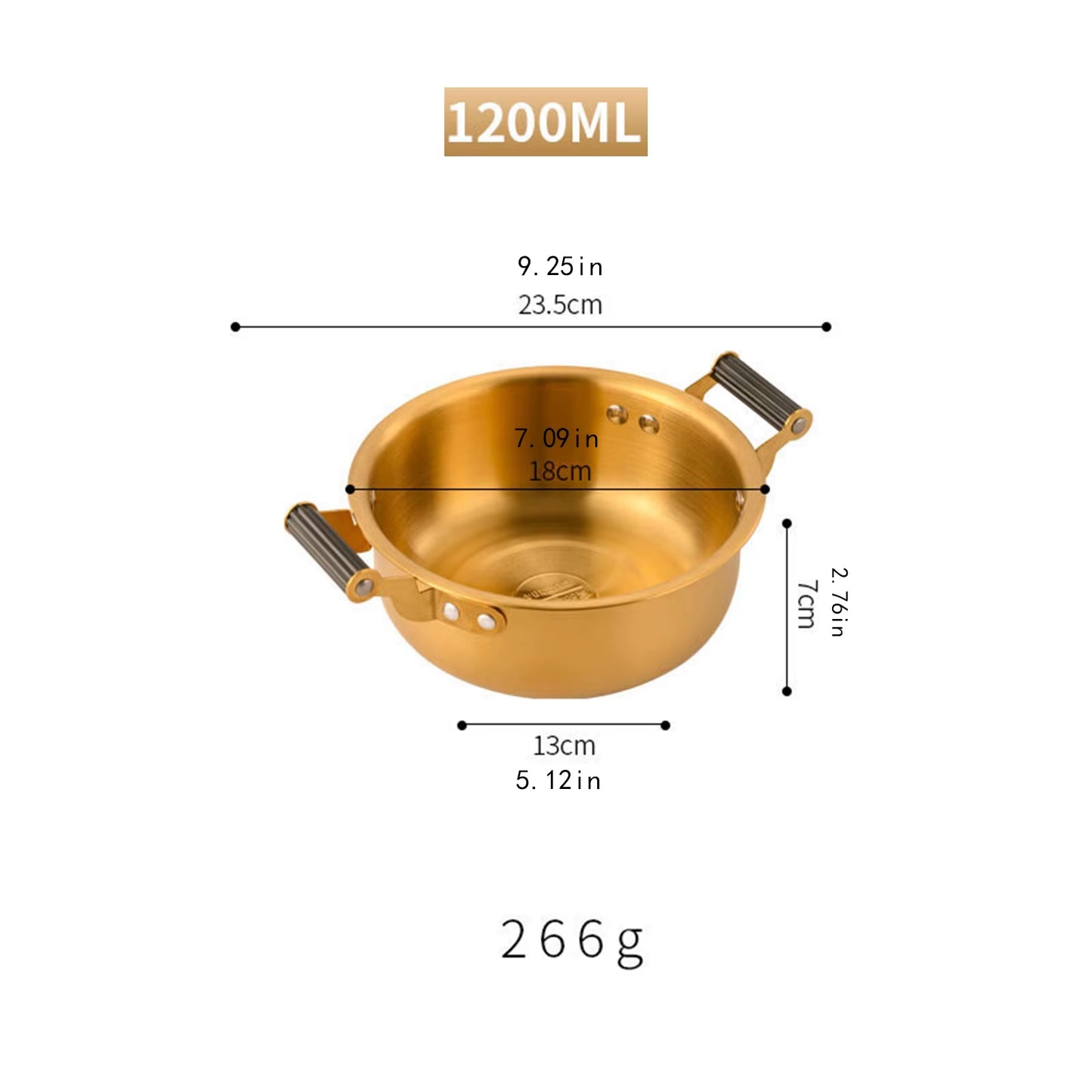 Korean Ramen Pot Multipurpose Fast Heating Double Ear Stockpot Pan Dry Pots Household Seafood Pot Instant Noodle Pot