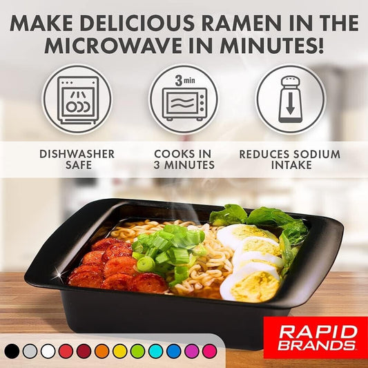 Rapid Ramen Cooker Microwave Ramen 3 Minutes BPA Free Dishwasher Safe Red