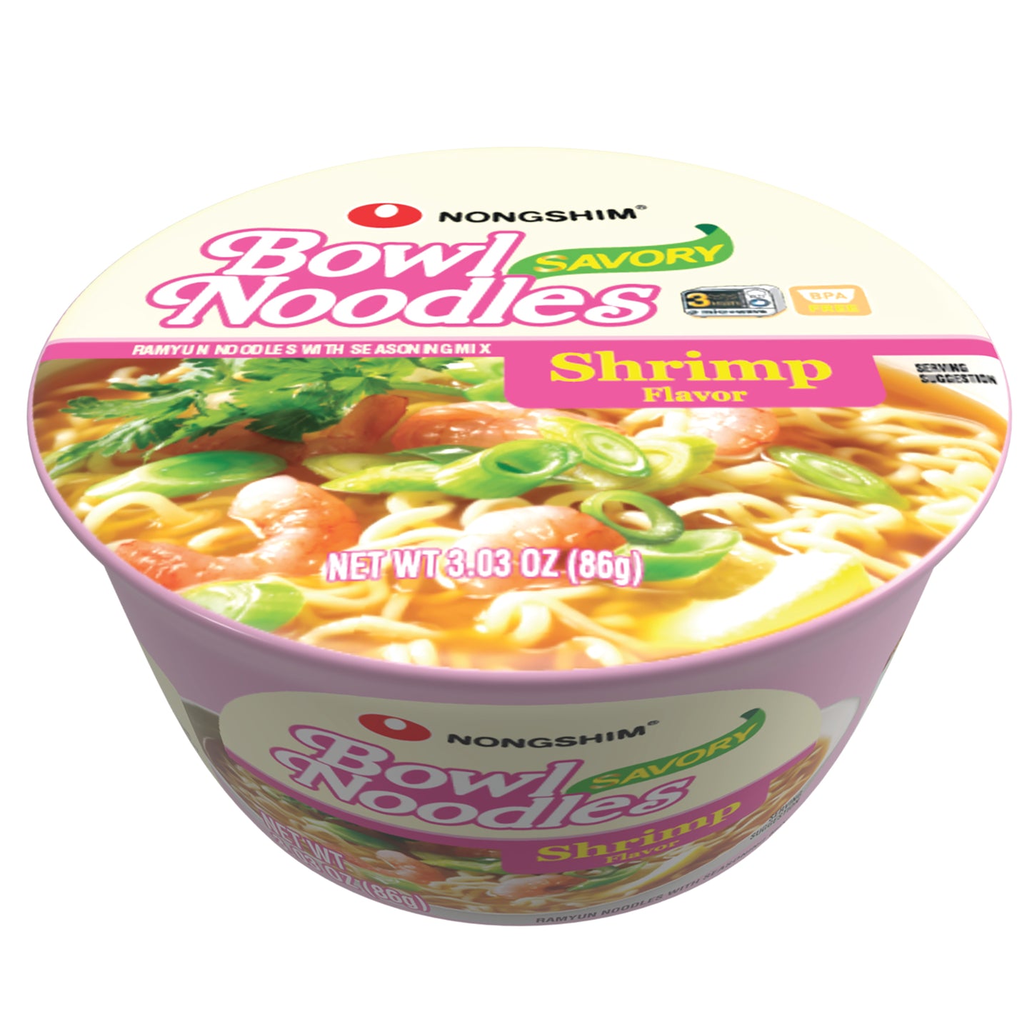 Nongshim Bowl Noodle Soup ā Spicy Shrimp Flavor (6-Pack)