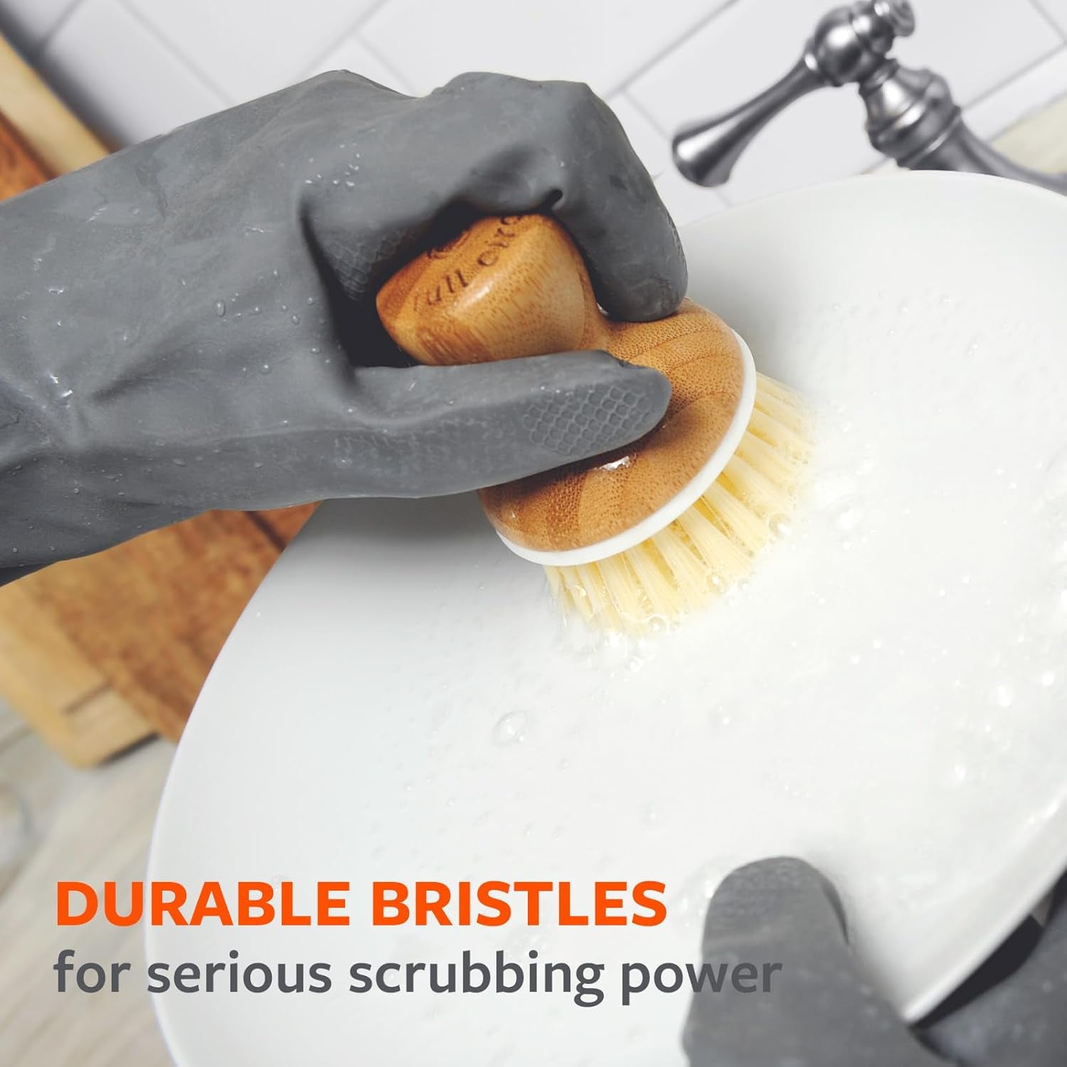 Bubble Up, Brush + Dispenser, Gray