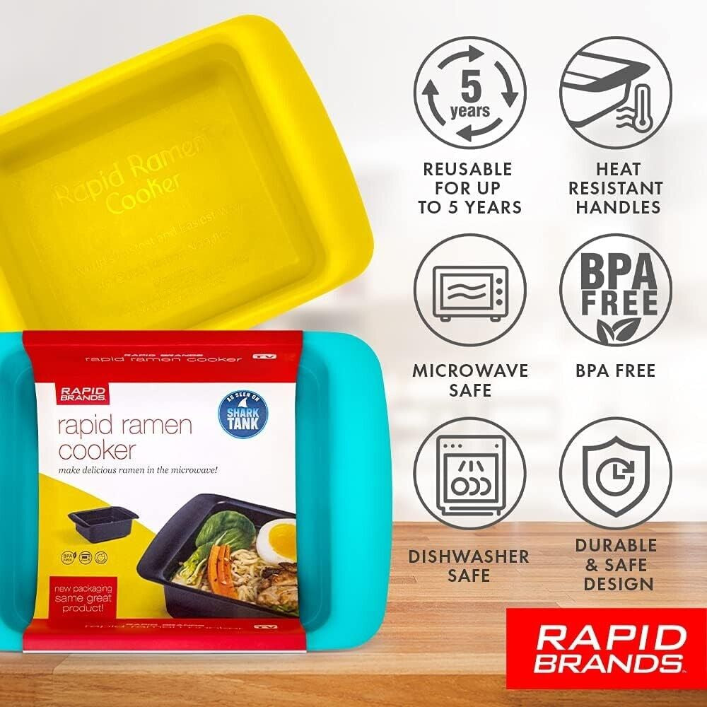 Rapid Ramen Cooker Microwave Ramen 3 Minutes BPA Free Dishwasher Safe Red