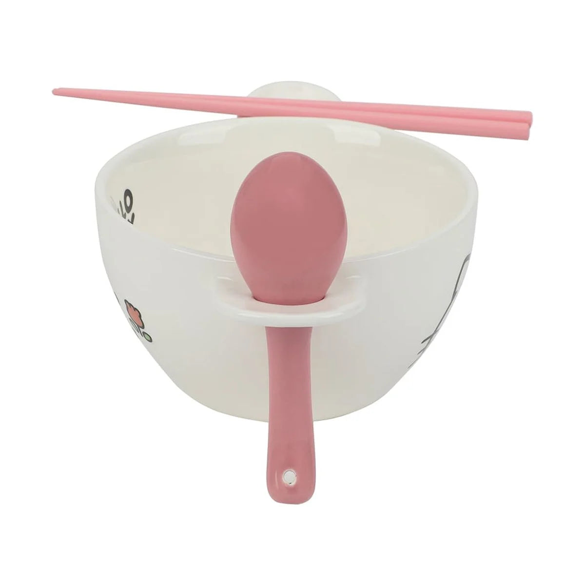 Hello Kitty Sanrio Enjoy the Little Things Ceramic Ramen Bowl with Spoon & Chopsticks