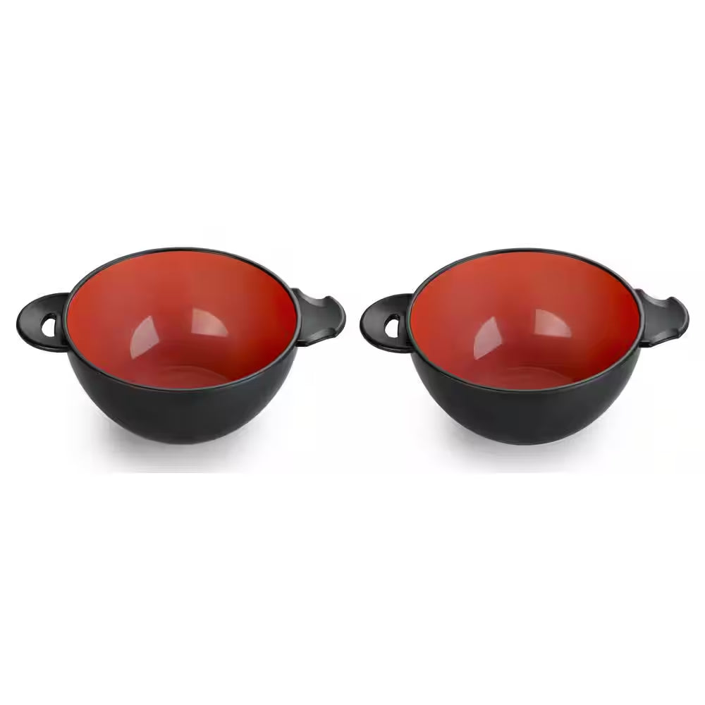 Black and Red Earth Ramen Bowl 6-Piece Set