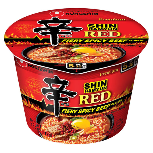 Nongshim Big Bowl Shin Ramyun – Spicy Red Flavor (6-Pack)