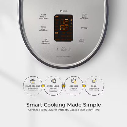 12-Cup (Cooked) Micom Rice Cooker with Nonstick Inner Pot, 13-Menu Modes, LCD Display, Auto Clean (Gray)