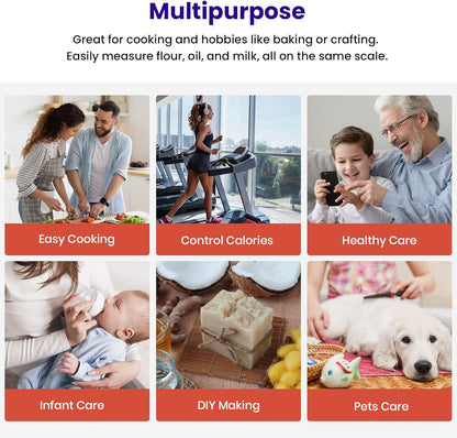 Food Kitchen Scale, Digital Mechanical Weighing Scale, Grams and Oz for Weight Loss,Cooking, and Baking, Black