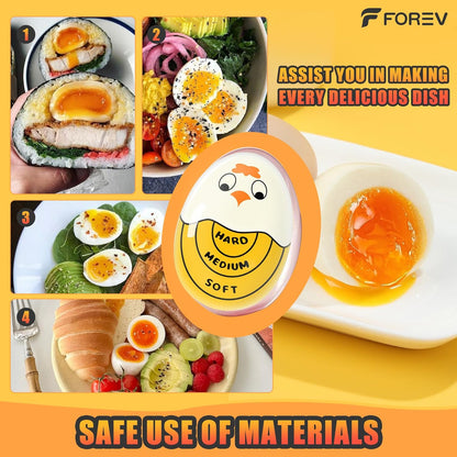 Egg Timer for Hard Boiled Eggs Soft Boiled Color Changing Indicator Tells When Eggs Are Ready, Yellow 2Pcs