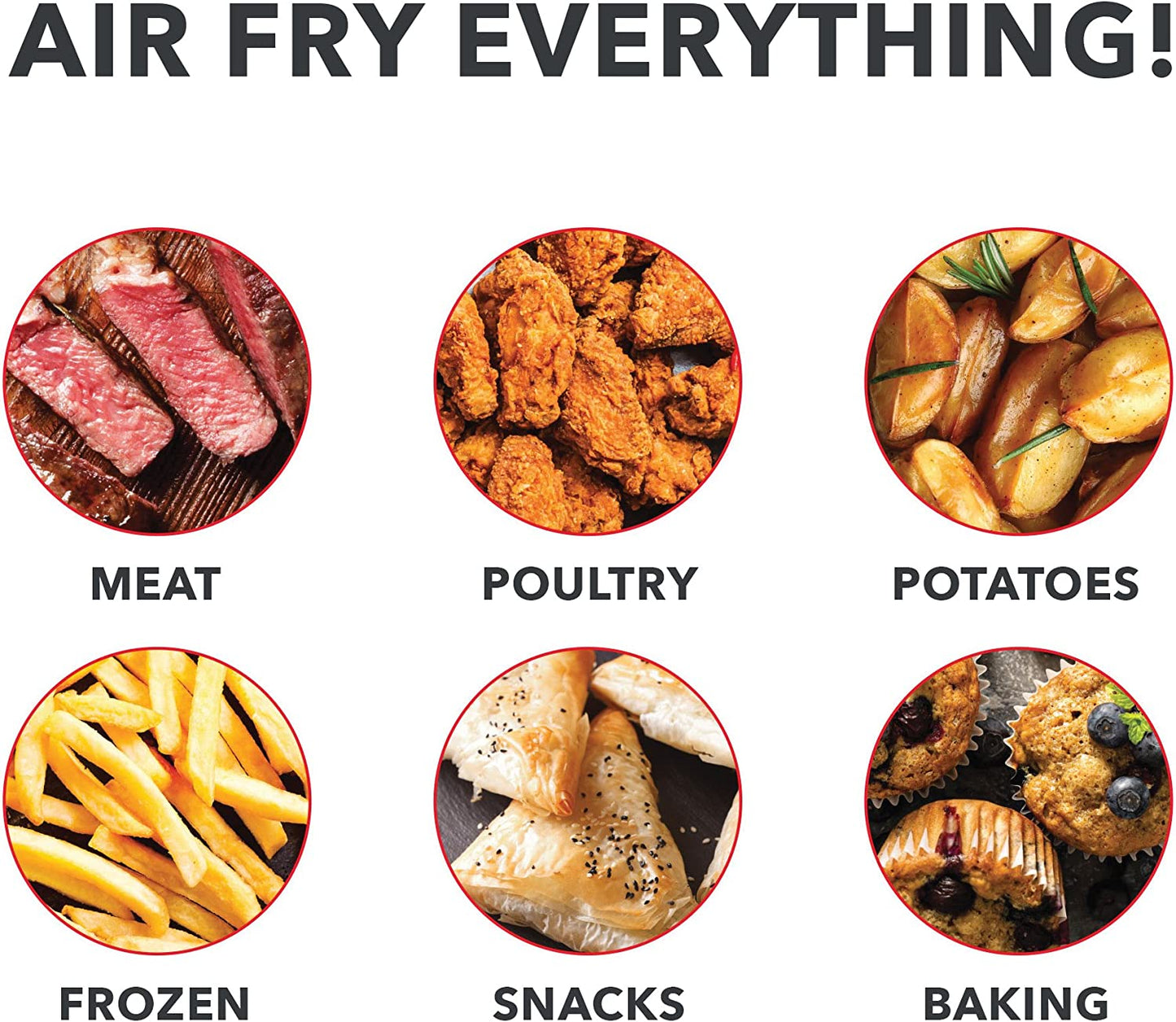 Compact Air Fryer Oven Cooker with Temperature Control, Non-Stick Fry Basket, Recipe Guide + Auto Shut off Feature, 2 Quart - White