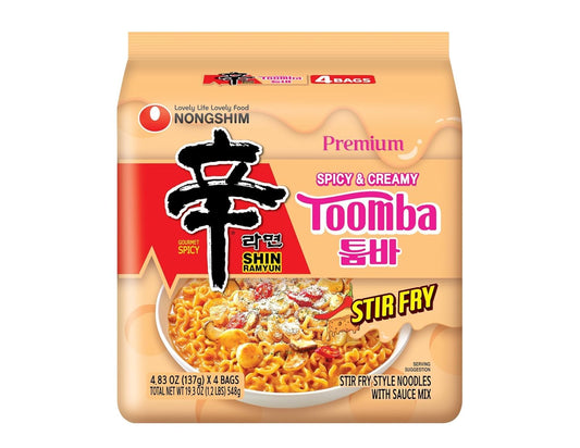 Nongshim Shin Ramyun Toomba – Creamy Korean-Italian Fusion Ramen with a Spicy Kick (4 pack)