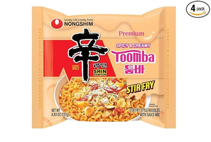 Nongshim Shin Ramyun Toomba – Creamy Korean-Italian Fusion Ramen with a Spicy Kick (4 pack)