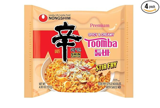 Nongshim Shin Ramyun Toomba – Creamy Korean-Italian Fusion Ramen with a Spicy Kick (4 pack)