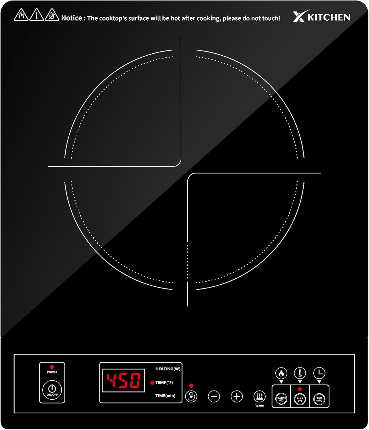 Encimera Electrica Induccion Hornilla Estufa Quemador Pequeña Cocina Portatil US