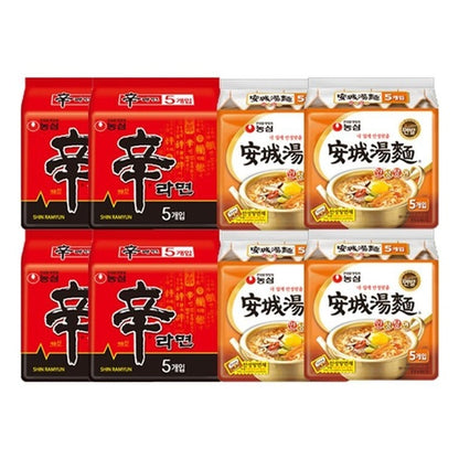 Nongshim Ramen Combo Pack – Shin Ramyun (4) + Ansungtangmyun (4)