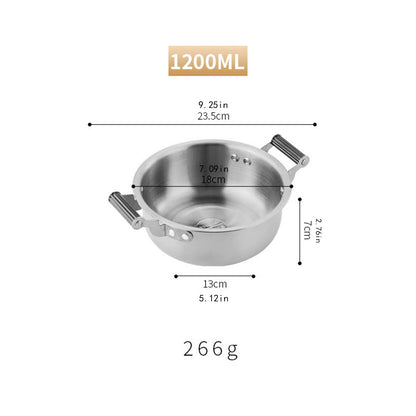 Korean Ramen Pot Multipurpose Fast Heating Double Ear Stockpot Pan Dry Pots Household Seafood Pot Instant Noodle Pot