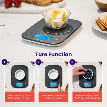 Food Kitchen Scale, Digital Mechanical Weighing Scale, Grams and Oz for Weight Loss,Cooking, and Baking, Black