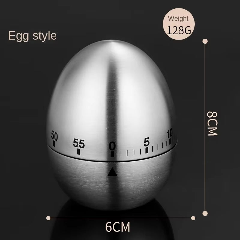 Cooking Tools Kitchen Timer Stainless Steel Egg 60 Minutes Mechanical Alarm Time Clock Counting Cute Kitchen Egg Timer