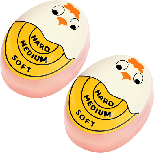 Egg Timer for Hard Boiled Eggs Soft Boiled Color Changing Indicator Tells When Eggs Are Ready, Yellow 2Pcs