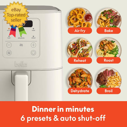 4Qt Slim Air Fryer, Fits-Anywhere™ Kitchenware, Evergood™ Ceramic Nonstick Coati