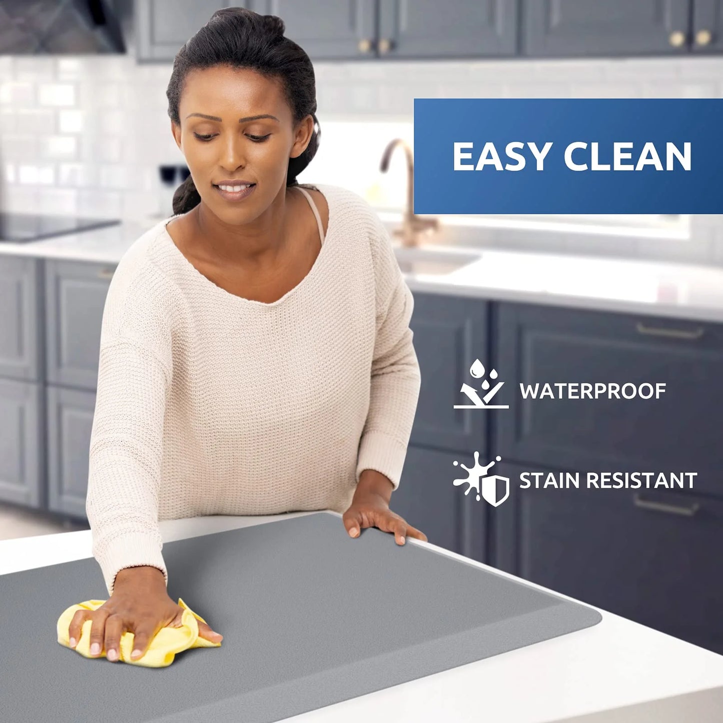 Flngr Anti-Fatigue Kitchen Mats,Waterproof and Non-Slip Kitchen Comfort Mats for Kitchen