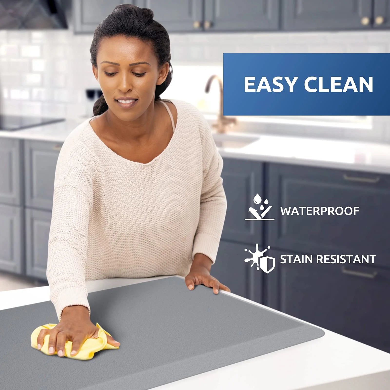 Flngr Anti-Fatigue Kitchen Mats,Waterproof and Non-Slip Kitchen Comfort Mats for Kitchen