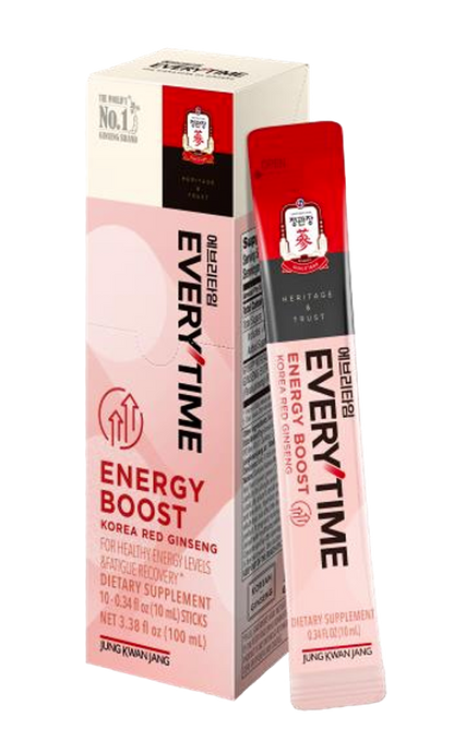 Boost Your Health & Energy With Korean Ginseng! Evreytime Energy Boost (10p) & Red Ginseng Extract Tea (25p) Combo