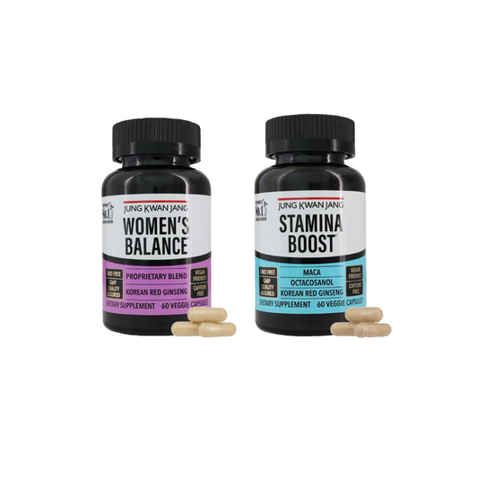 His & Hers Korean Red Ginseng Wellness Bundle – JKJ Women’s Balance (60 capsules) + JKJ Stamina Boost Capsules (60 capsules)