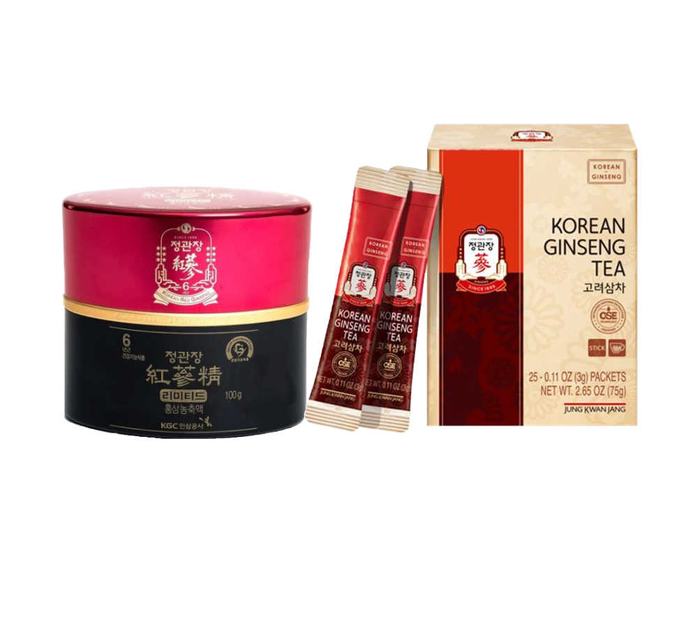 Korean Premium Red Ginseng Power Pack – Red Ginseng Extract Limited (100g) + Red Ginseng Tea (25 packs)