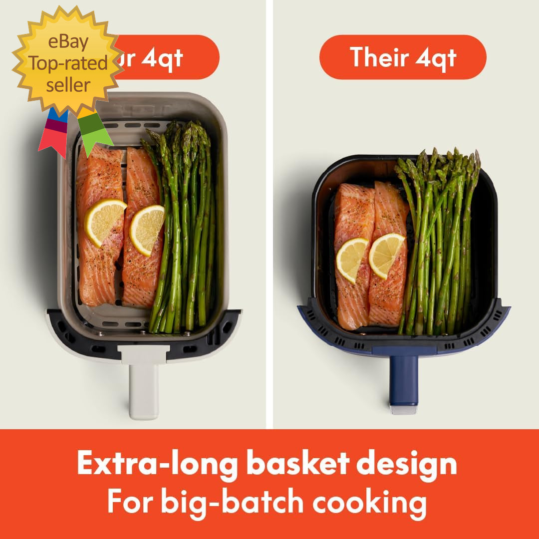 4Qt Slim Air Fryer, Fits-Anywhere™ Kitchenware, Evergood™ Ceramic Nonstick Coati