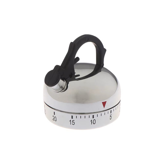 New White Kitchen Timer Alarm Mechanical Kettle Shaped Timer Clock Counting 60 Minutes Cuisine Kettle Styling Clockwork Timer