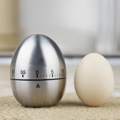 Cooking Tools Kitchen Timer Stainless Steel Egg 60 Minutes Mechanical Alarm Time Clock Counting Cute Kitchen Egg Timer
