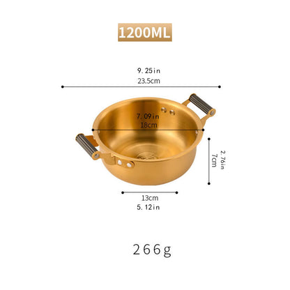 Korean Ramen Pot Multipurpose Fast Heating Double Ear Stockpot Pan Dry Pots Household Seafood Pot Instant Noodle Pot