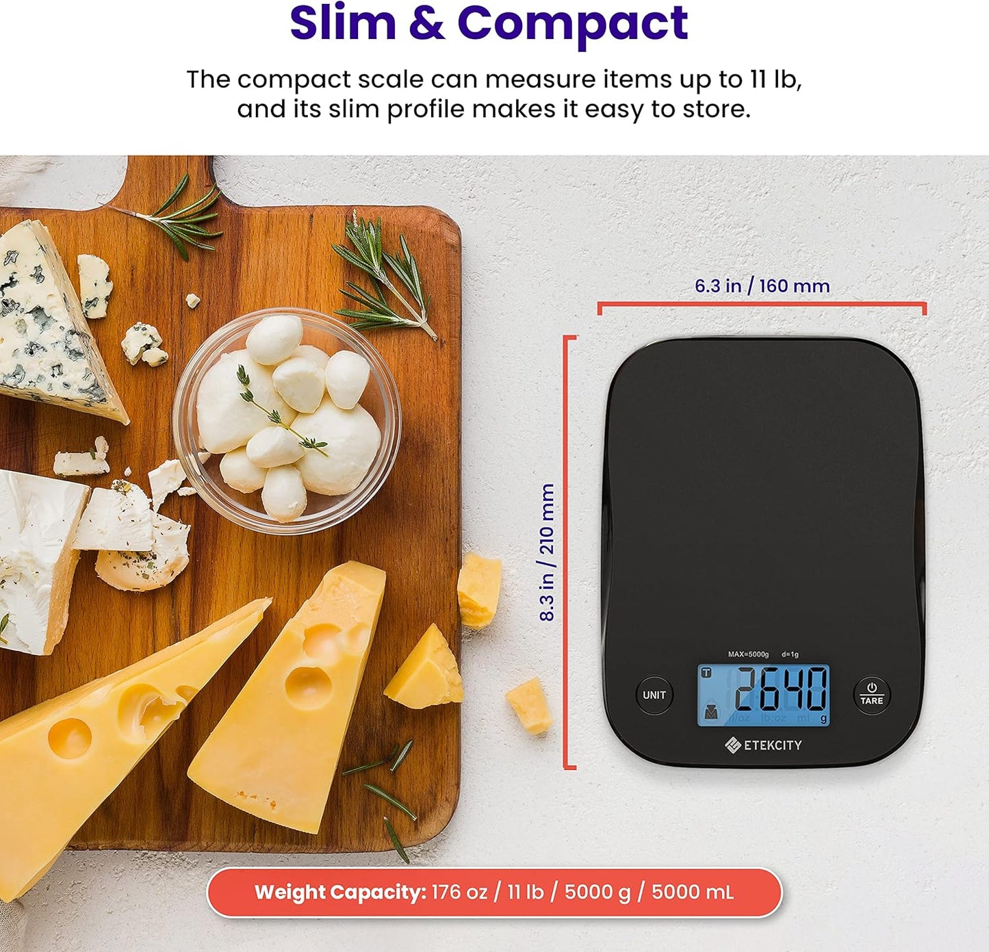 Food Kitchen Scale, Digital Mechanical Weighing Scale, Grams and Oz for Weight Loss,Cooking, and Baking, Black
