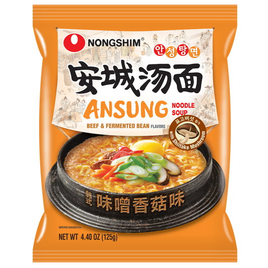 Nongshim Ansungtangmyun – Mild Korean Noodle Soup with Savory Soy Broth (4 pack)