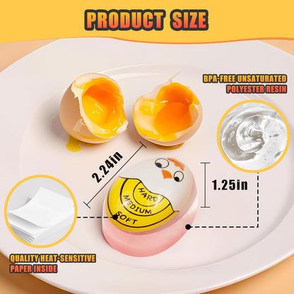 Egg Timer for Hard Boiled Eggs Soft Boiled Color Changing Indicator Tells When Eggs Are Ready, Yellow 2Pcs