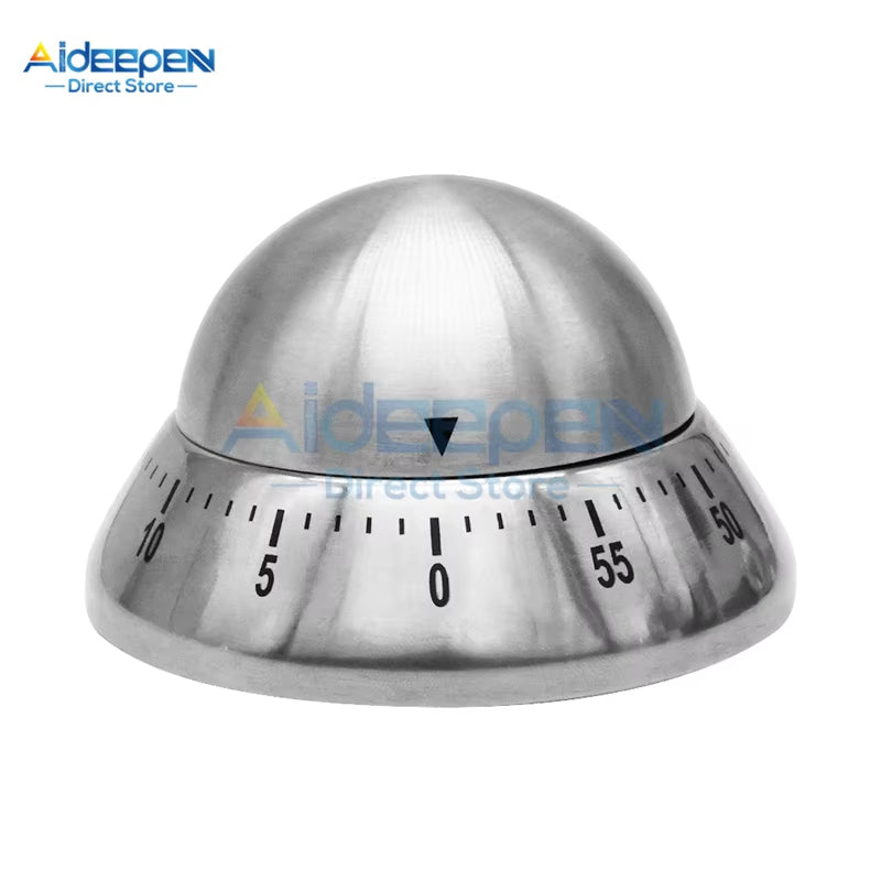 Stainless Steel Kitchen Timer Manual Mechanical Cooking Egg Alarm Clock Timer Countdown Cooking Tools Kitchen Gadgets