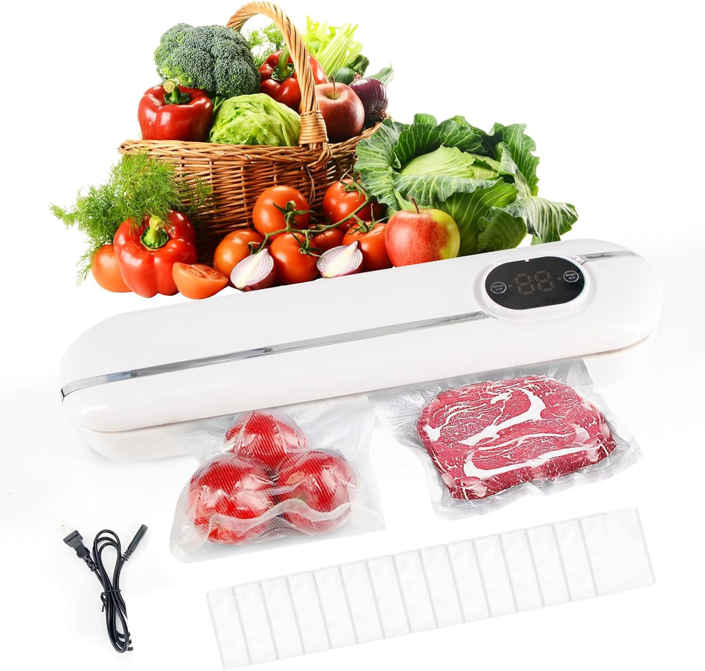 Vacuum Sealer Machine Seal a Meal Food Saver System, Two Modes +10 Free Bags, US