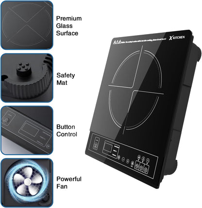 Encimera Electrica Induccion Hornilla Estufa Quemador Pequeña Cocina Portatil US